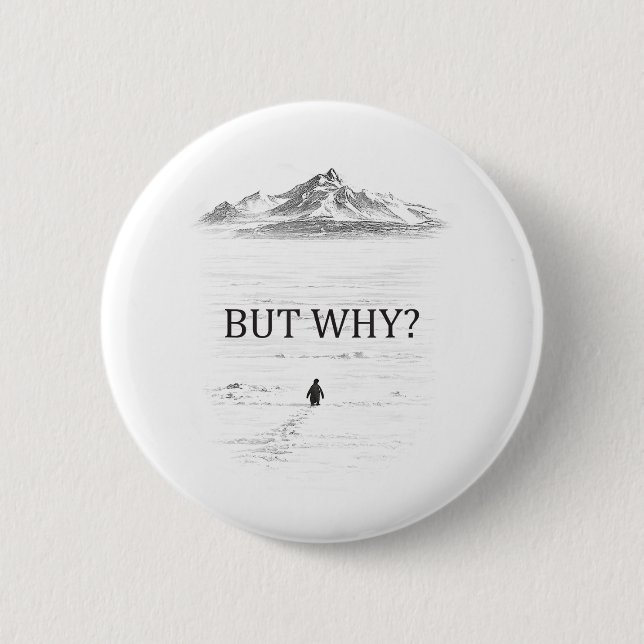 Penguin But Why Mountains Penguin Button (Vorderseite)