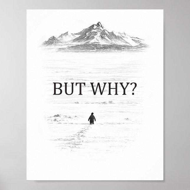 Penguin But Why Mountains  Poster (Vorne)