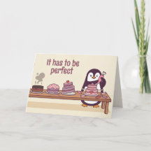 Penguin Cake Decorator Girlfriend Valentine Card
