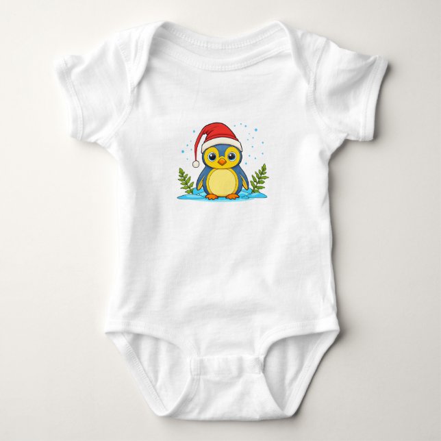 Penguin Cheer Holiday  Baby Strampler (Vorderseite)