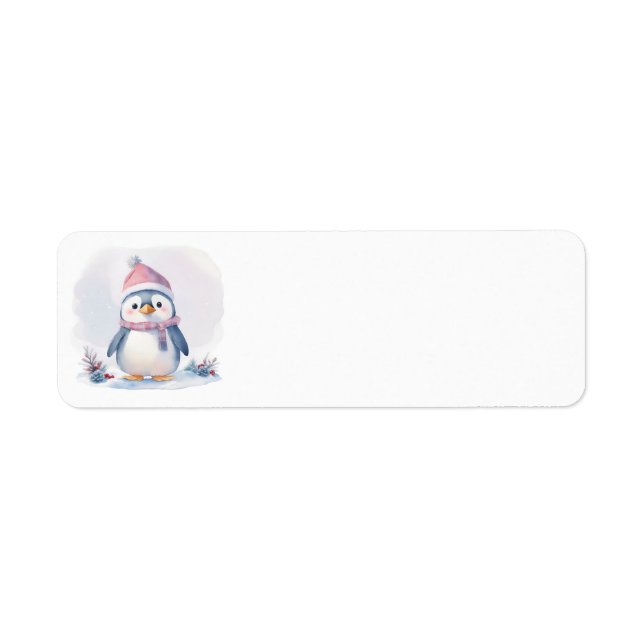 Penguin Christmas Address Labels (Vorne)