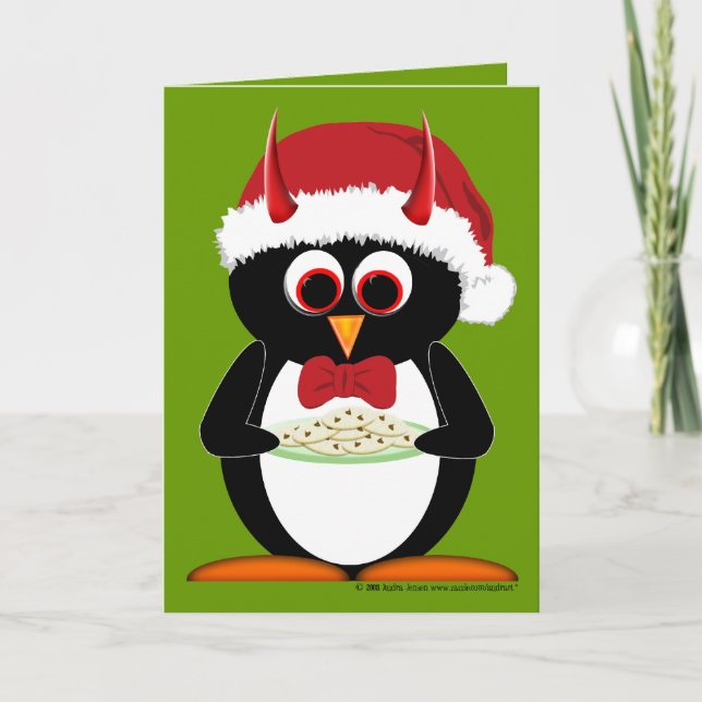 Penguin Christmas Card Feiertagskarte (Vorderseite)