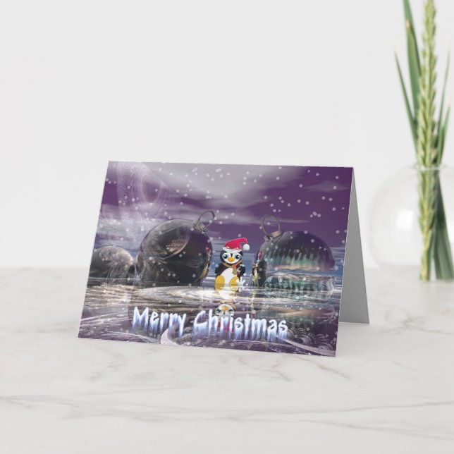 Penguin Christmas Card Feiertagskarte (Vorderseite)