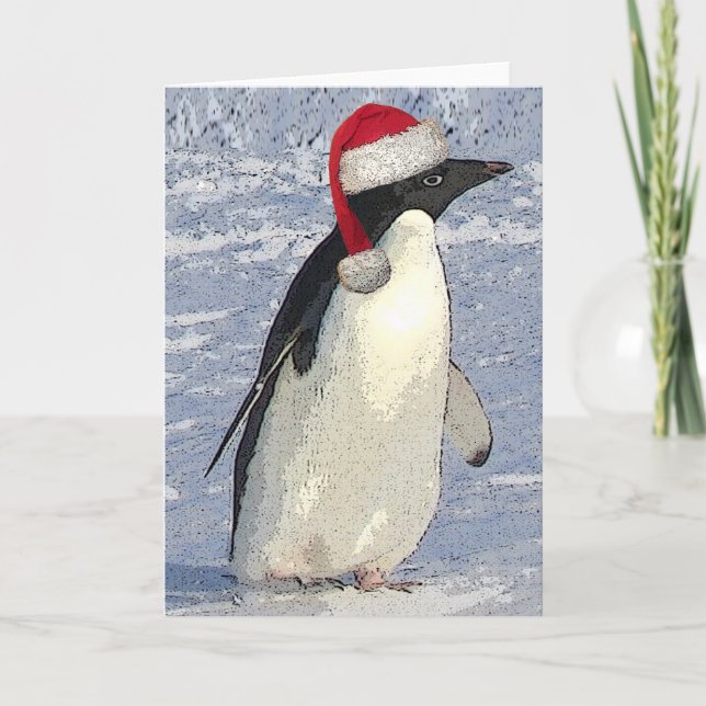 Penguin Christmas Card Feiertagskarte (Vorderseite)