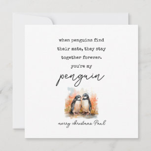 Penguin Christmas Card Husband-Ehefrau Feiertagskarte