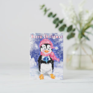 Penguin Christmas Card Mitteilungskarte