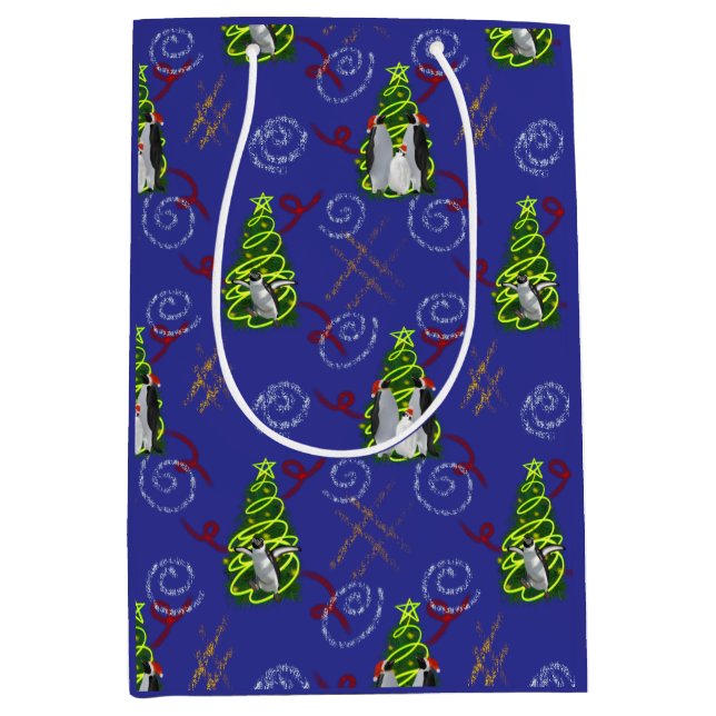 Penguin Christmas Mittlere Geschenktüte (Vorderseite)