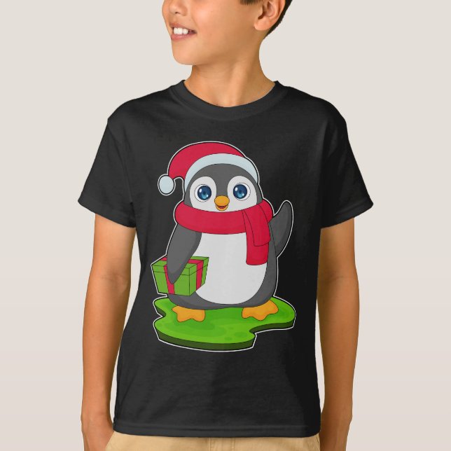 Penguin Christmas Scarf T-Shirt (Vorderseite)