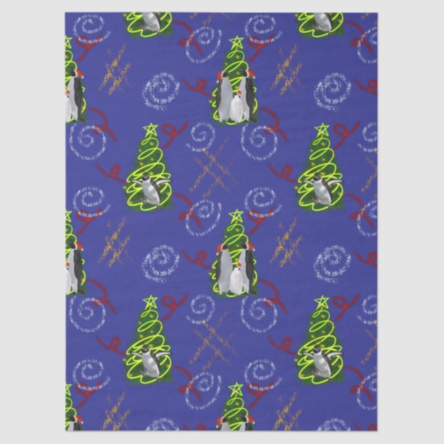 Penguin Christmas Seidenpapier (Vorderseite)