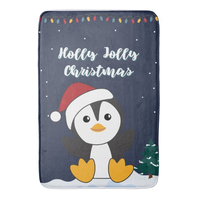 Penguin Christmas Snow Winter Animals Penguins Bat Badematte (Vorderseite Vertikal)