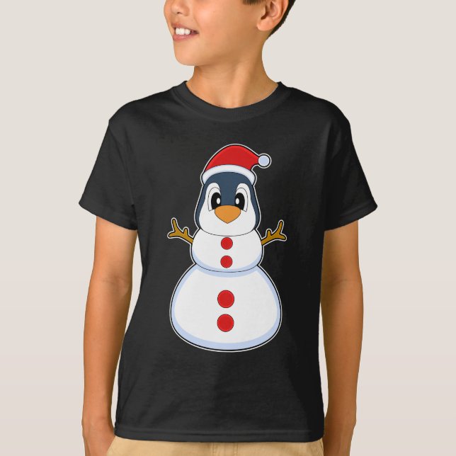Penguin Christmas Snowman T-Shirt (Vorderseite)