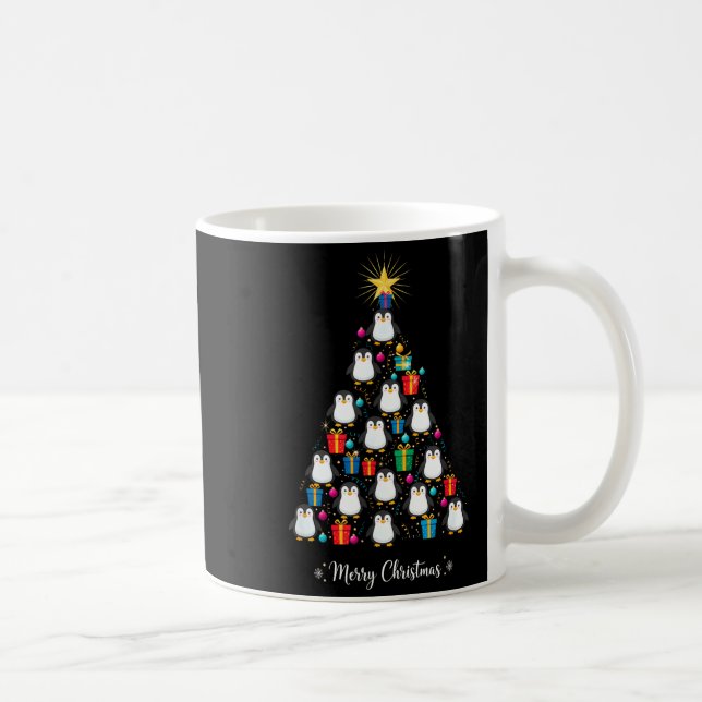 Penguin Christmas Tree Xmas Day Holiday Men &amp;  Kaffeetasse (Rechts)
