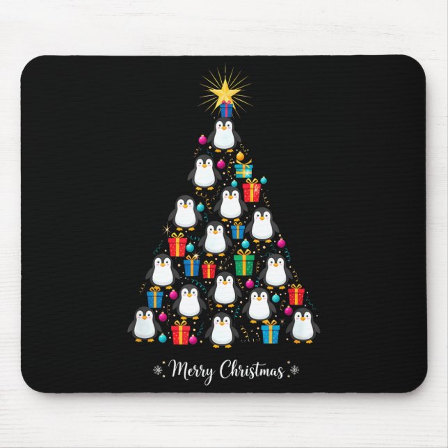 Penguin Christmas Tree Xmas Day Holiday Men &amp;  Mousepad (Vorne)
