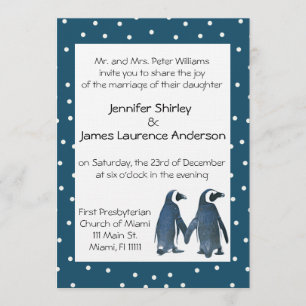 Penguin Couple Hochzeit Einladung