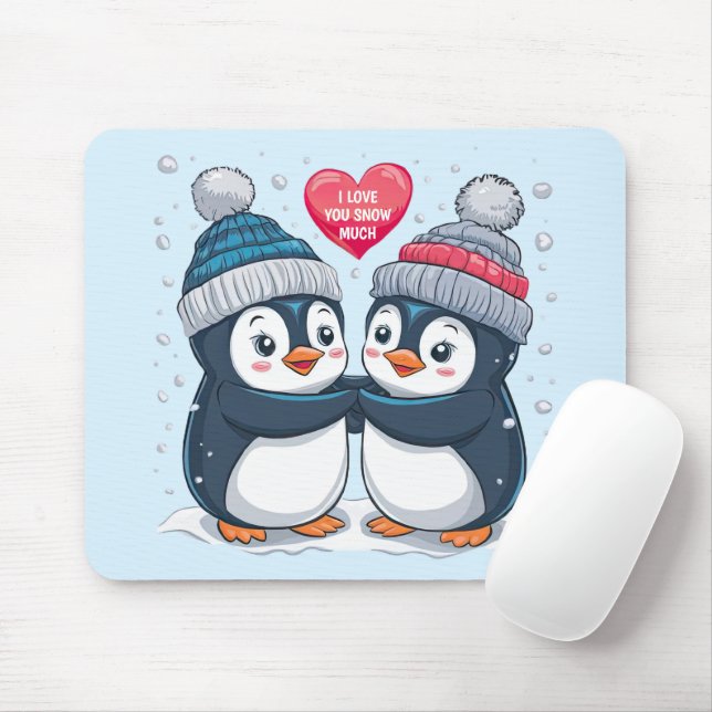 Penguin Couple Mousepad (Mit Mouse)