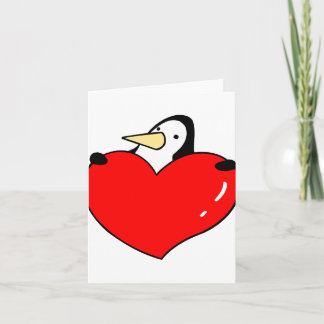 Penguin, der niedlichen Entwurf des roten Herzens Feiertagskarte
