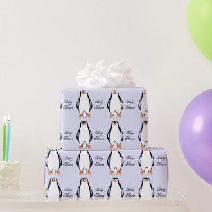 Penguin-Design-Baby-Shower Geschenkpapier