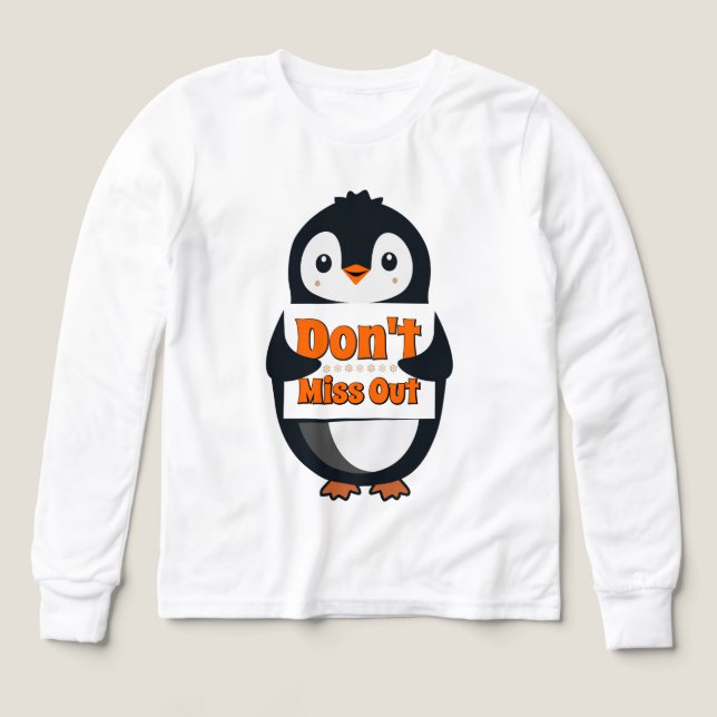 Penguin Don't Miss Out Throw Pillow (Design Vorderseite)