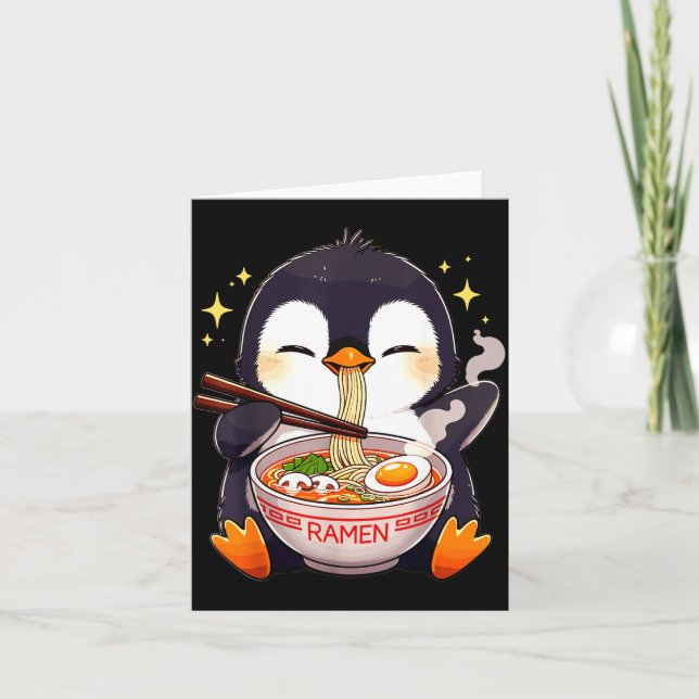 Penguin Eating Ramen  Karte (Vorderseite)