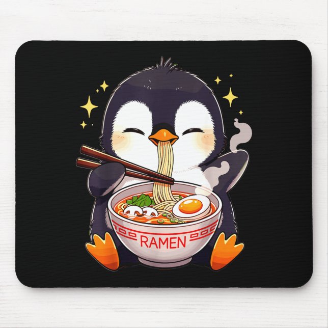 Penguin Eating Ramen  Mousepad (Vorne)
