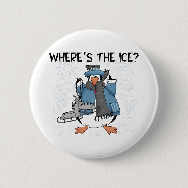 Penguin-Eis-Skaten Button (Vorderseite)