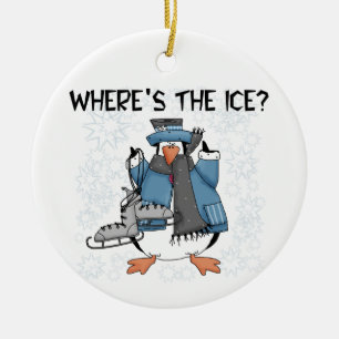 Penguin-Eis-Skaten-T-Shirts und Geschenke Keramik Ornament