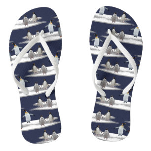 Penguin Eisberg Party Flip Flops (Navy)
