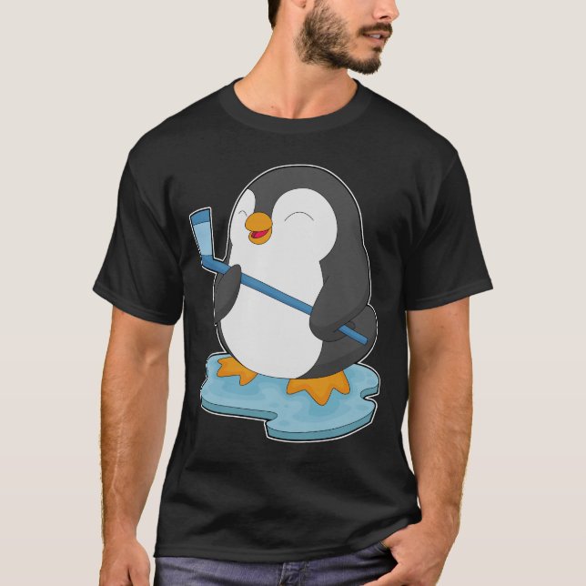 Penguin Eishockey Eishockeystick T-Shirt (Vorderseite)