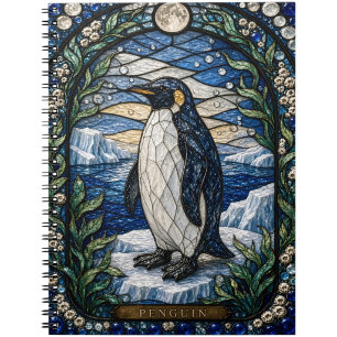 Penguin-Eisschelf-Illumina-Buntglas Notizblock