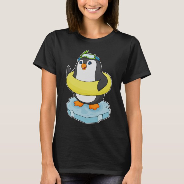 Penguin Eisscholle Schwimmbad Lifebuoy T-Shirt (Vorderseite)