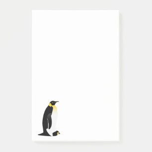 Penguin Eltern mit seinem Baby Post-it Klebezettel