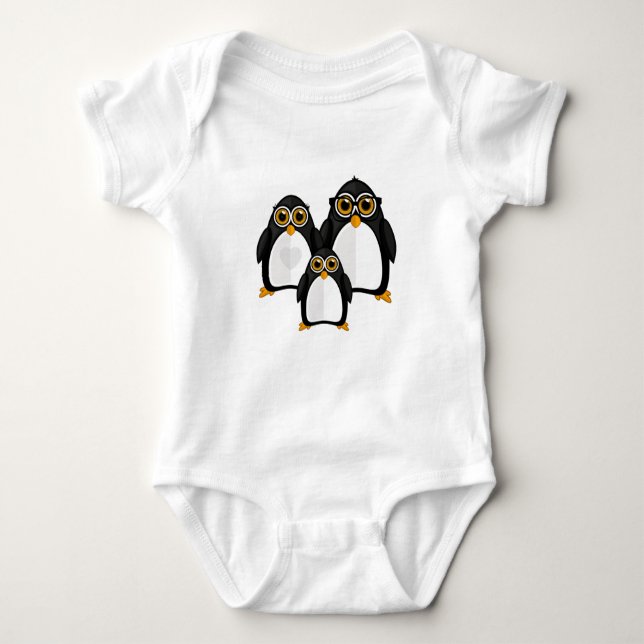 Penguin-Familie Baby Strampler (Vorderseite)