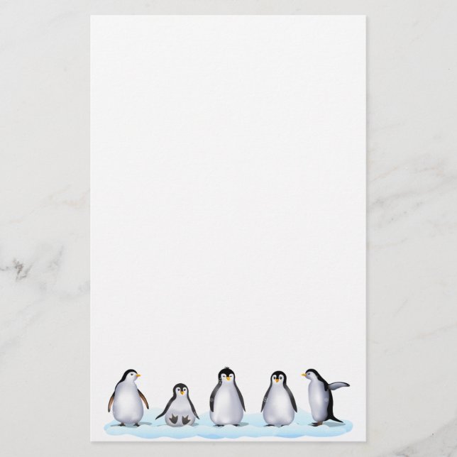 Penguin-Familie Briefpapier (Vorderseite)