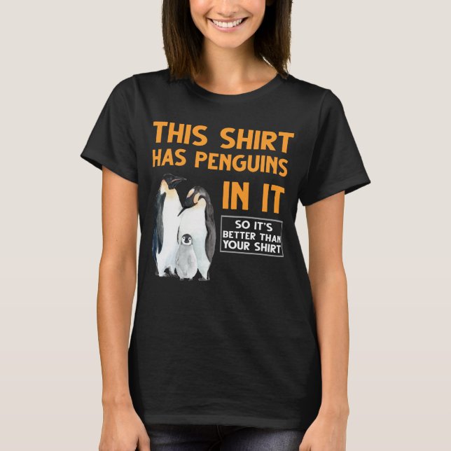 Penguin Familie Funny Pinguine T-Shirt (Vorderseite)