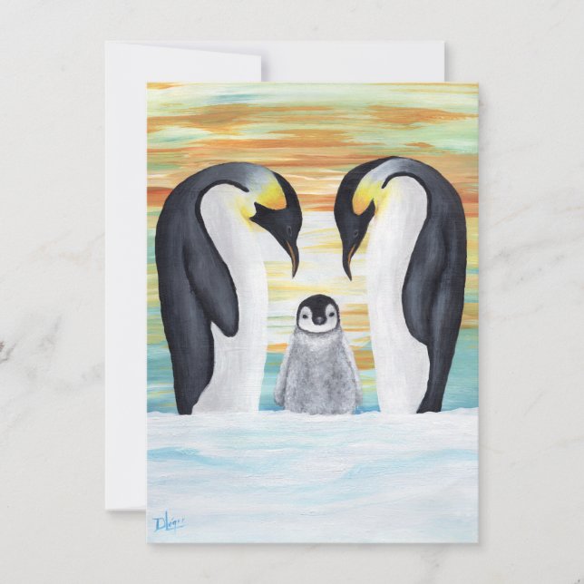 Penguin Familie mit Baby Penguin (Vorderseite)