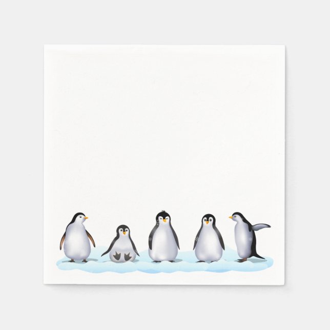 Penguin-Familie Serviette (Vorderseite)