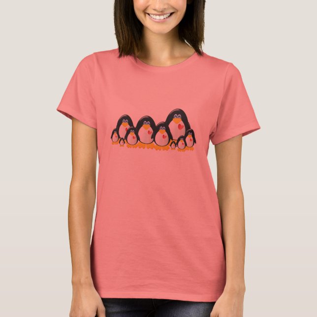 Penguin-Familie T-Shirt (Vorderseite)
