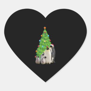 Penguin-Familie Weihnachten Herz-Aufkleber