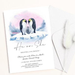 Penguin Familie Winter Weihnachtsgeschlechtsoffenb Einladung