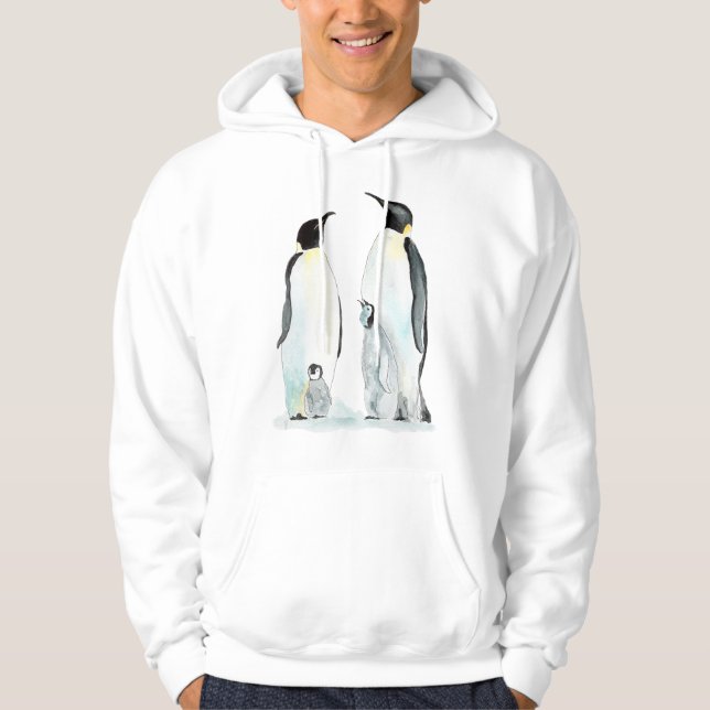 Penguin Familie Zwei Kinder Pinguin Hoodie (Vorderseite)