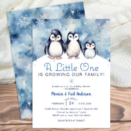 Penguin Familien Winter Baby Dusche einladen Einladung