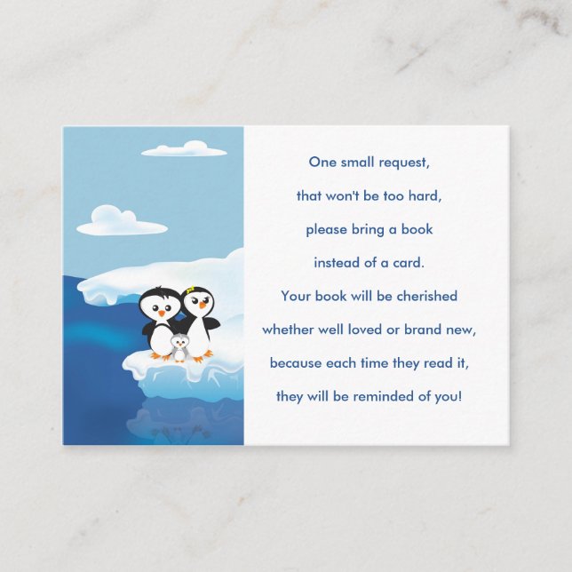 Penguin Family Book Request Card Begleitkarte (Vorderseite)