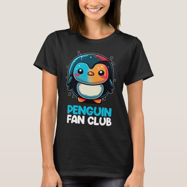 Penguin Fan Club Niedlich Pinguin Zoo Kinder Junge T-Shirt (Vorderseite)