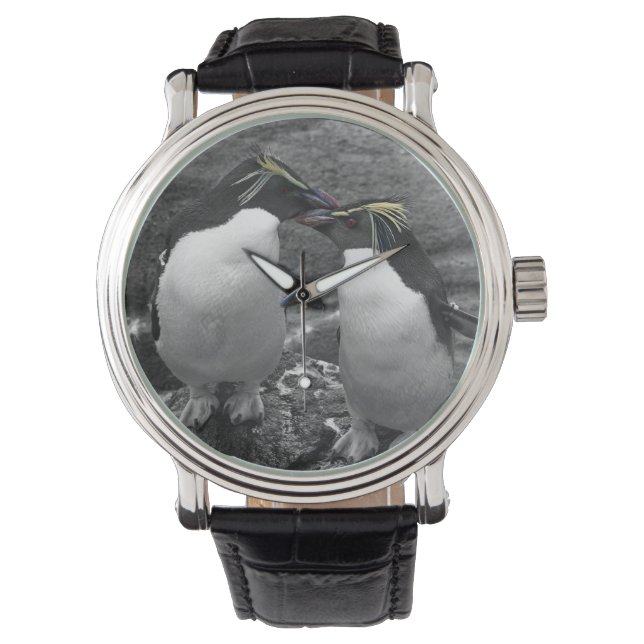 Penguin-Farbenexplosion Armbanduhr (Vorderseite)