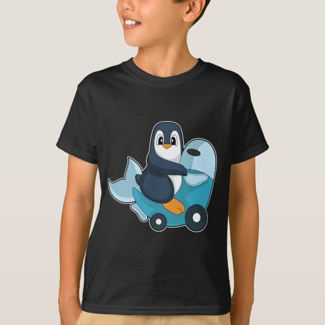 Penguin Fish Scooter T-Shirt (Vorderseite)
