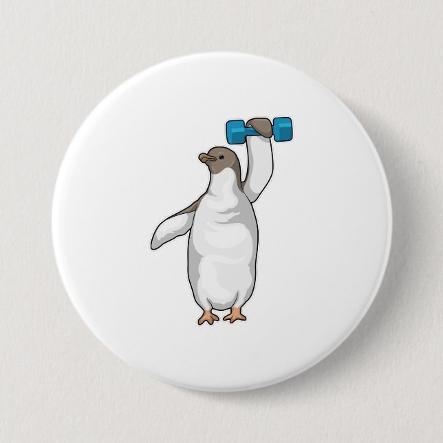 Penguin Fitness Dumbell Button (Vorderseite)