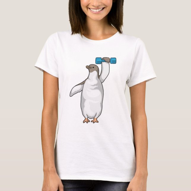 Penguin Fitness Dumbell T-Shirt (Vorderseite)