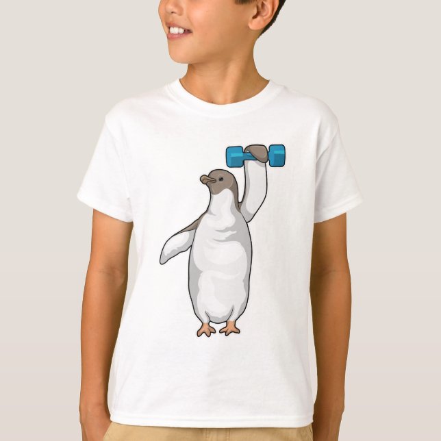 Penguin Fitness Dumbell T-Shirt (Vorderseite)