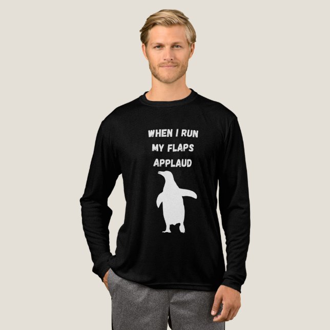 penguin flaps applaud inappropriate embarrassing Tri-Blend shirt (Volle Vorderseite)