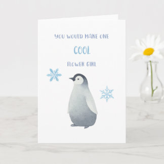 Penguin Flower Girl Vorschlag Card Karte